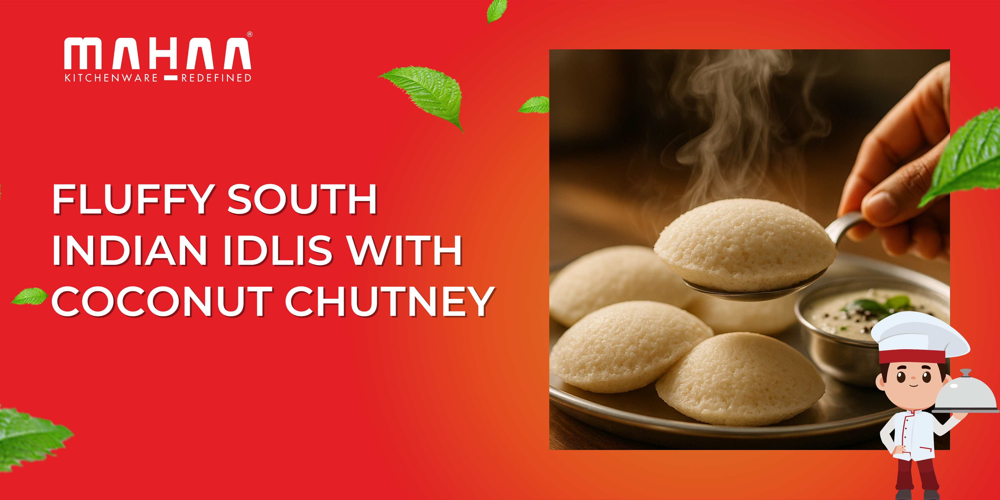 Fluffy South Indian Idlis with Coconut Chutney